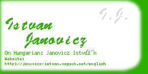 istvan janovicz business card